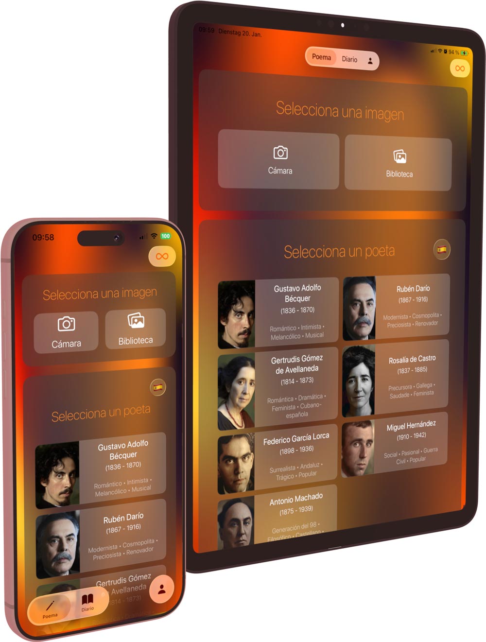 Poem Diary on multiple devices