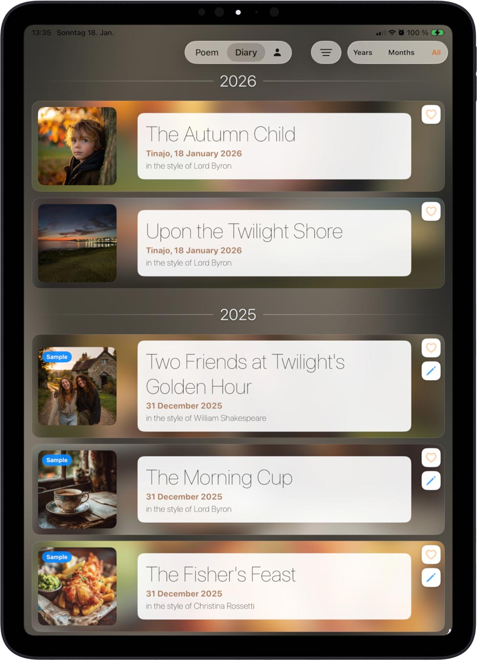 Diary Screen